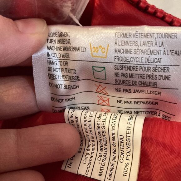 Teddy's Choice Red White Faux Fur Trimmed 1-Piece Warm Hooded Toaster Snow Suit - Picture 9 of 10